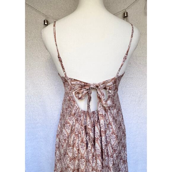 By the River Maxi Dress Empire Waist Pink & White Floral Print Women's Small - Picture 10 of 11